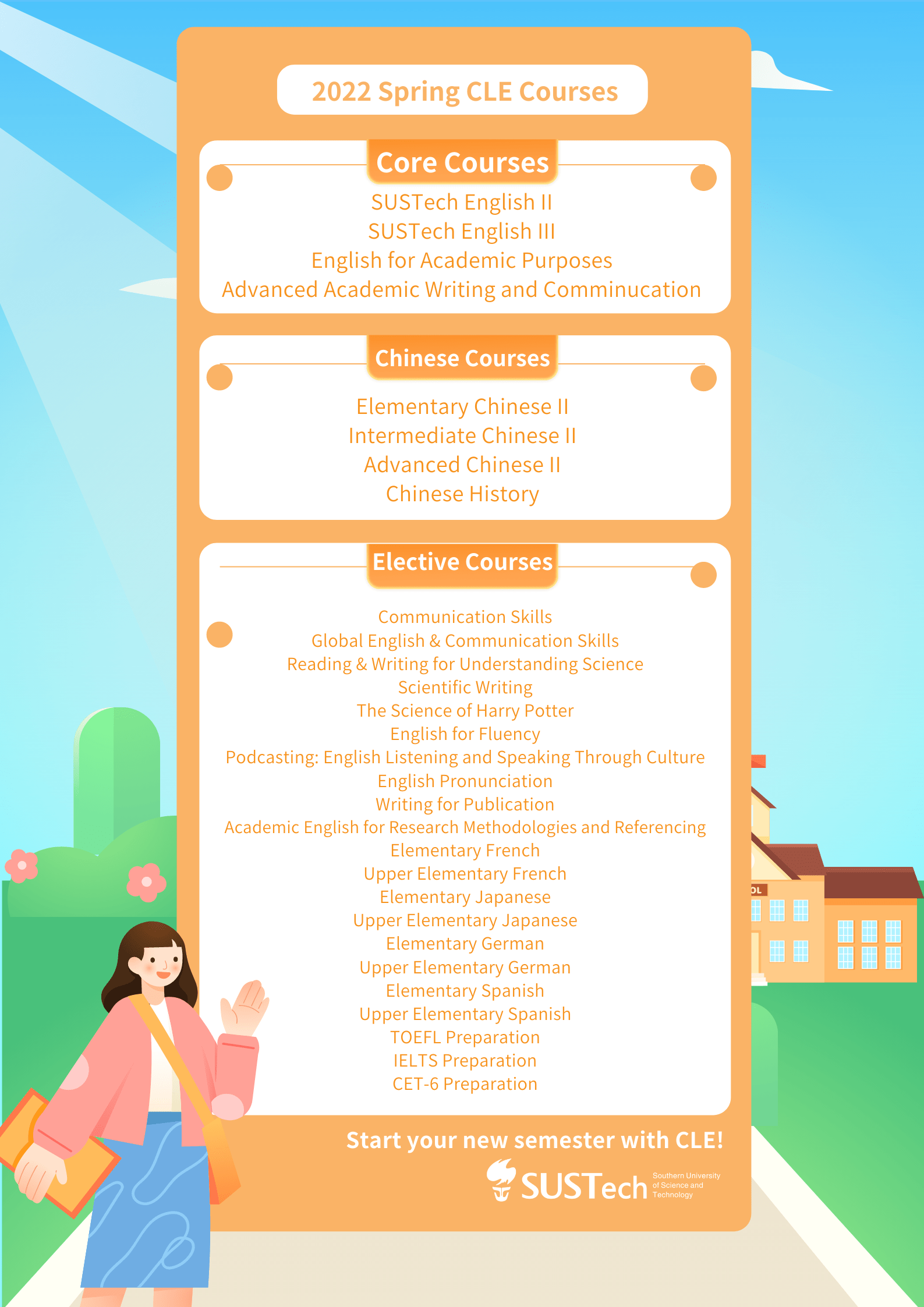 2022 Spring CLE Courses 南方科技大学语言中心